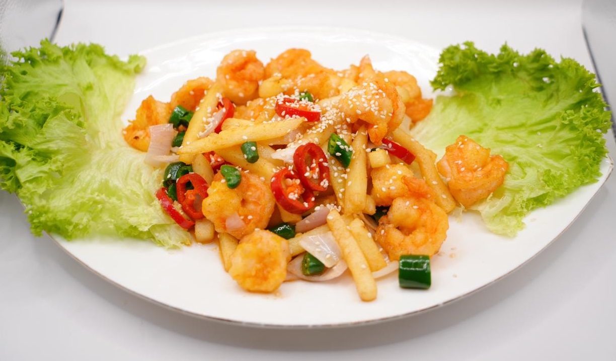 Stir-Fried  Patato Shrimp